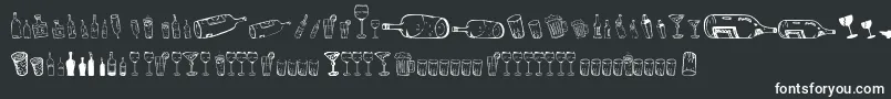 26AlcoDingbats-fontti – valkoiset fontit mustalla taustalla