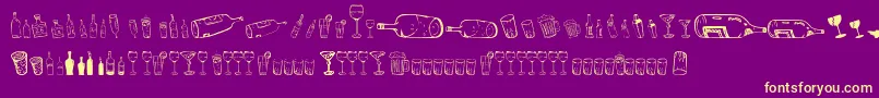 Fonte 26AlcoDingbats – fontes amarelas em um fundo roxo