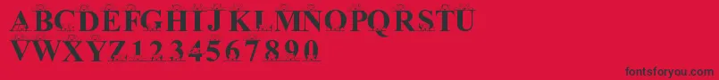 LmsPeekAPooh-fontti – mustat fontit punaisella taustalla
