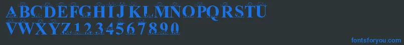 LmsPeekAPooh Font – Blue Fonts on Black Background