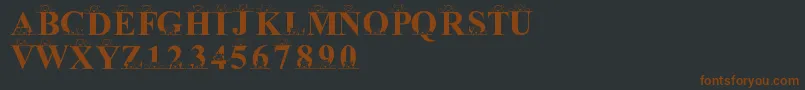 LmsPeekAPooh Font – Brown Fonts on Black Background