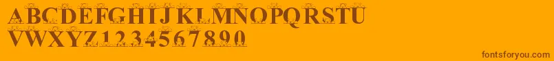 Шрифт LmsPeekAPooh – коричневые шрифты на оранжевом фоне