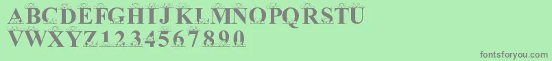 LmsPeekAPooh Font – Gray Fonts on Green Background