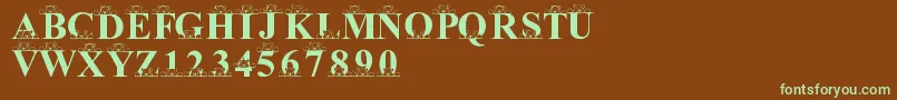 LmsPeekAPooh Font – Green Fonts on Brown Background