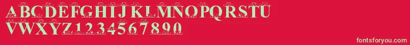LmsPeekAPooh-Schriftart – Grüne Schriften auf rotem Hintergrund