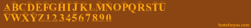 More about LmsPeekAPooh Font LmsPeekAPooh Font – Orange Fonts on Brown Background
