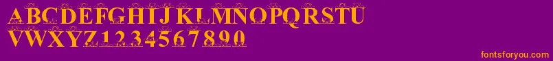 LmsPeekAPooh Font – Orange Fonts on Purple Background