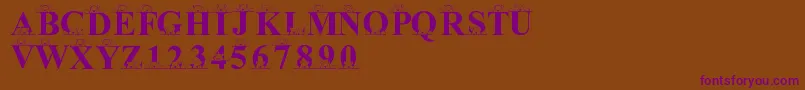 LmsPeekAPooh Font – Purple Fonts on Brown Background