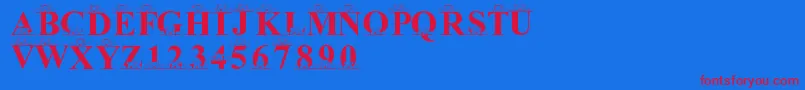 LmsPeekAPooh Font – Red Fonts on Blue Background