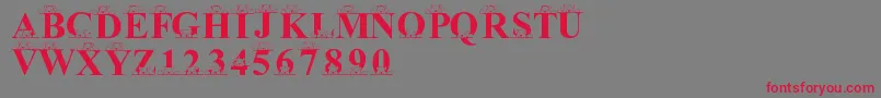 Шрифт LmsPeekAPooh – красные шрифты на сером фоне