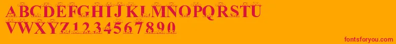 Шрифт LmsPeekAPooh – красные шрифты на оранжевом фоне