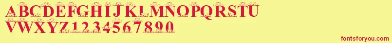 LmsPeekAPooh-fontti – punaiset fontit keltaisella taustalla