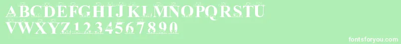 LmsPeekAPooh Font – White Fonts on Green Background