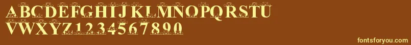 LmsPeekAPooh Font – Yellow Fonts on Brown Background