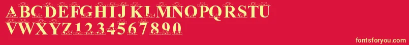 Czcionka LmsPeekAPooh – żółte czcionki na czerwonym tle