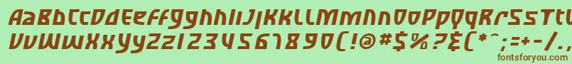 SfRetroesqueOblique Font – Brown Fonts on Green Background