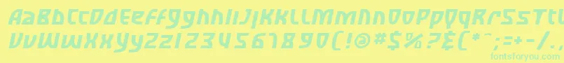 SfRetroesqueOblique Font – Green Fonts on Yellow Background