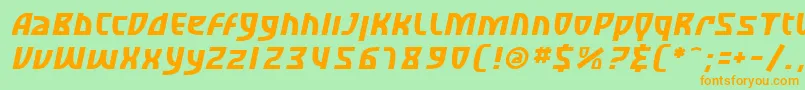 SfRetroesqueOblique Font – Orange Fonts on Green Background