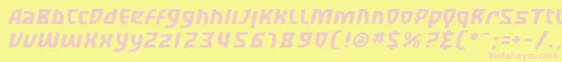 SfRetroesqueOblique Font – Pink Fonts on Yellow Background