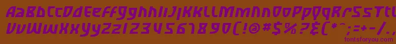 SfRetroesqueOblique Font – Purple Fonts on Brown Background