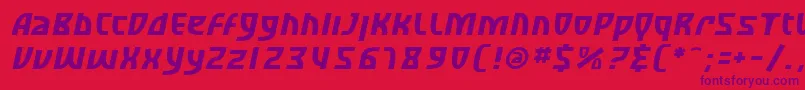 SfRetroesqueOblique Font – Purple Fonts on Red Background