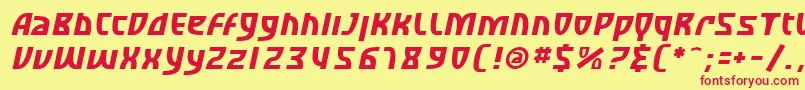 SfRetroesqueOblique Font – Red Fonts on Yellow Background