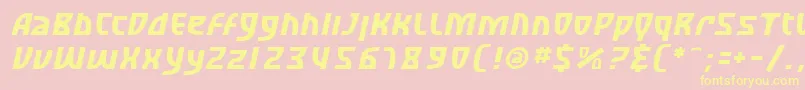 SfRetroesqueOblique Font – Yellow Fonts on Pink Background