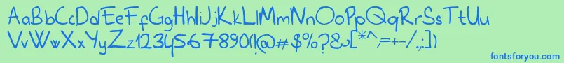 Furroscript Font – Blue Fonts on Green Background