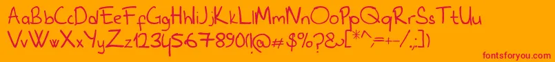 Furroscript Font – Red Fonts on Orange Background