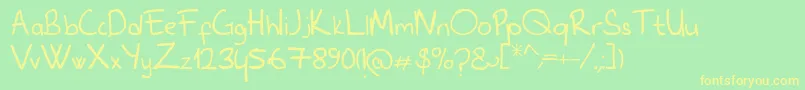 Furroscript Font – Yellow Fonts on Green Background