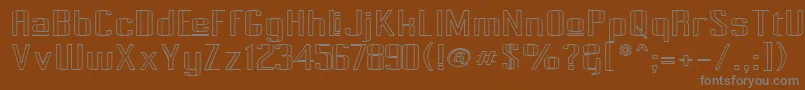 フォントPecot015 – 茶色の背景に灰色の文字