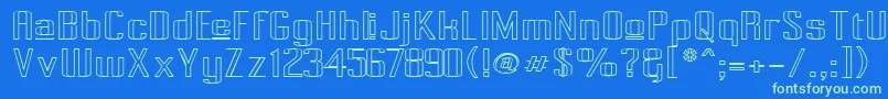 Pecot015 Font – Green Fonts on Blue Background