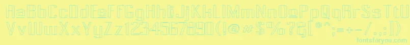 Pecot015 Font – Green Fonts on Yellow Background