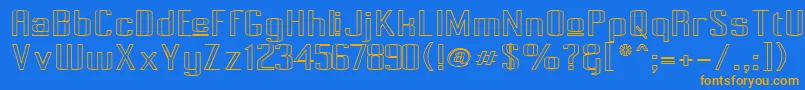 Pecot015 Font – Orange Fonts on Blue Background