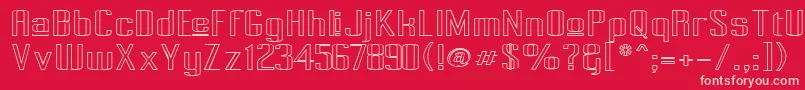 Pecot015 Font – Pink Fonts on Red Background