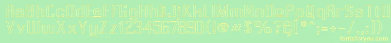 Pecot015 Font – Yellow Fonts on Green Background