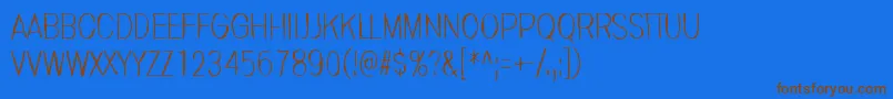 Fonte Invisiblerror – fontes marrons em um fundo azul
