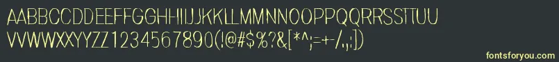 フォントInvisiblerror – 黒い背景に黄色の文字