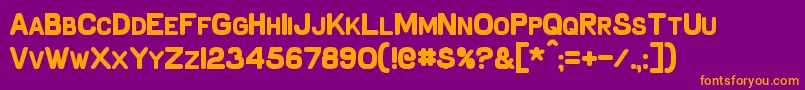 SchnaubeltBold-Schriftart – Orangefarbene Schriften auf violettem Hintergrund