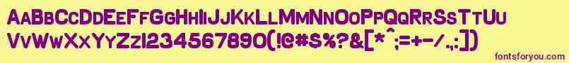 SchnaubeltBold Font – Purple Fonts on Yellow Background