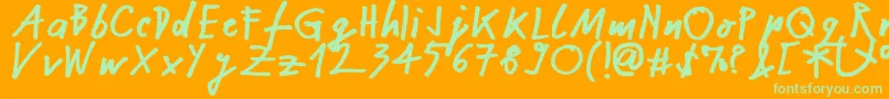 Nekokoneko Font – Green Fonts on Orange Background