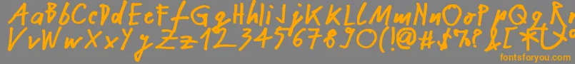 フォントNekokoneko – オレンジの文字は灰色の背景にあります。