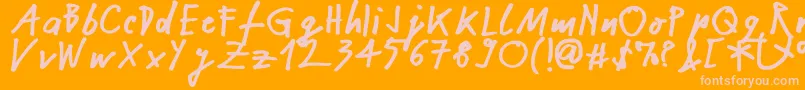 Nekokoneko Font – Pink Fonts on Orange Background