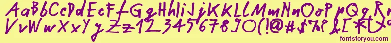 Nekokoneko Font – Purple Fonts on Yellow Background