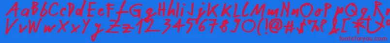 Nekokoneko Font – Red Fonts on Blue Background