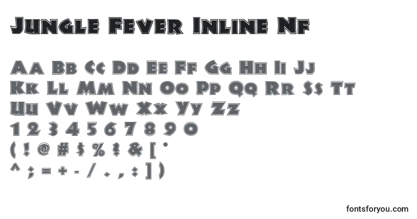Czcionka Jungle Fever Inline Nf – alfabet, cyfry, specjalne znaki