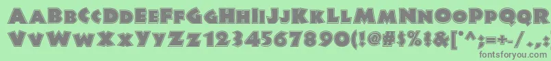 Jungle Fever Inline Nf Font – Gray Fonts on Green Background