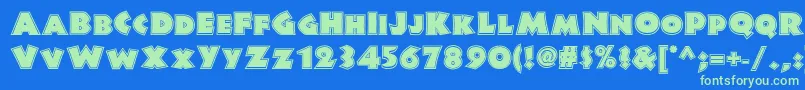 Jungle Fever Inline Nf Font – Green Fonts on Blue Background