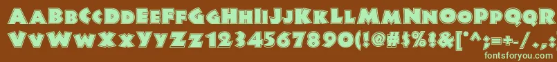 Jungle Fever Inline Nf Font – Green Fonts on Brown Background