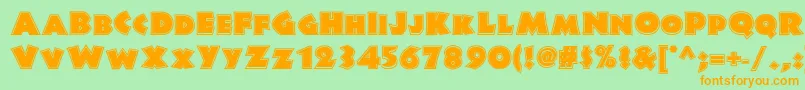 Jungle Fever Inline Nf Font – Orange Fonts on Green Background